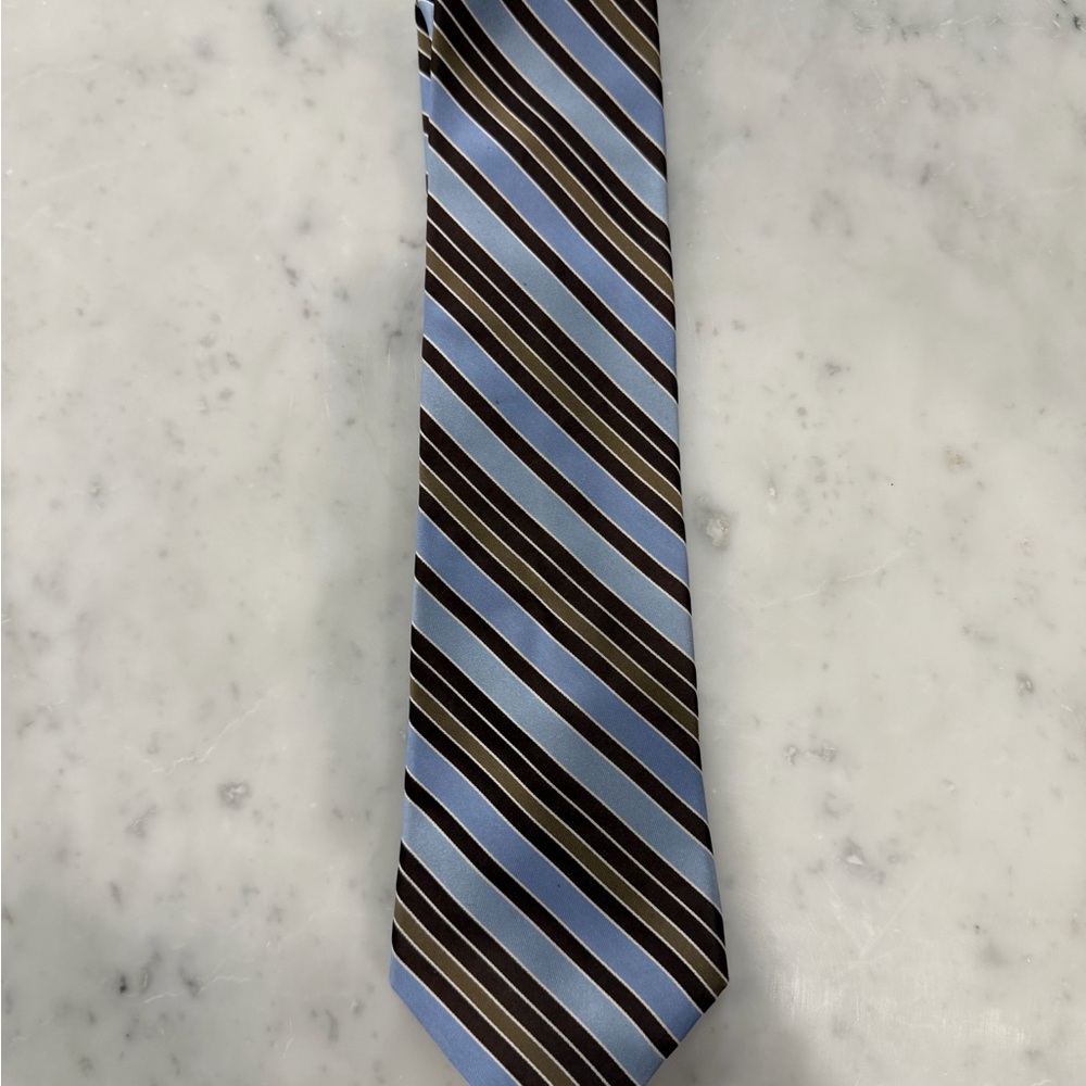 Jones New York Blue and Brown Striped Tie